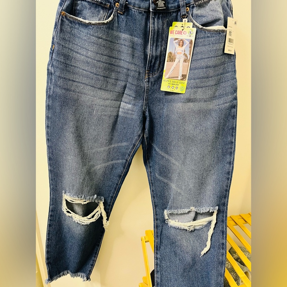 Rewash Super High Rise 90's Jeans - Medium Blue